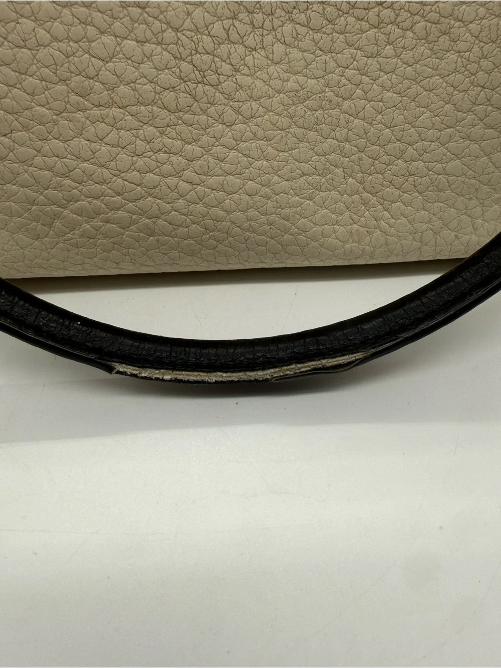 kate spade Two-Tone Pebbled Leather Satchel - Cream & Black